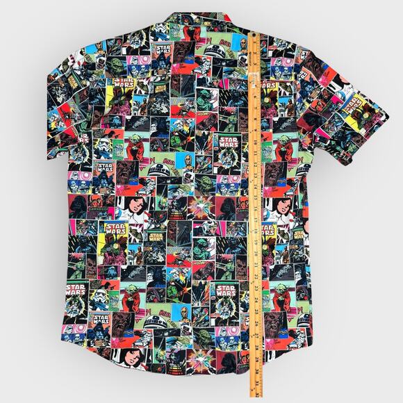 RSVLTS Star Wars L Comic Book Button Up Shirt All Over Print Graphic Sci-Fi Geek - Picture 4 of 7